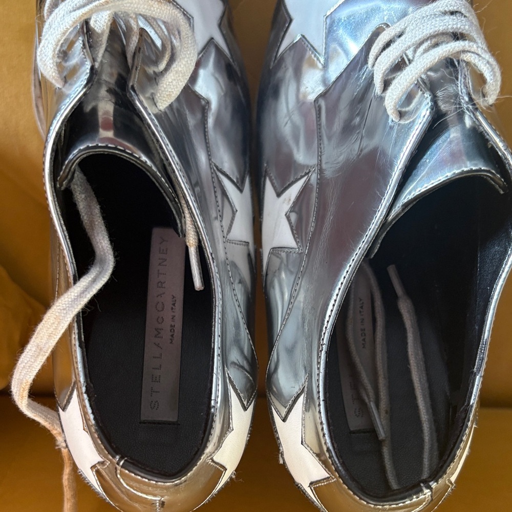 Authentic Stella McCartney Silver Platform Star S… - image 11